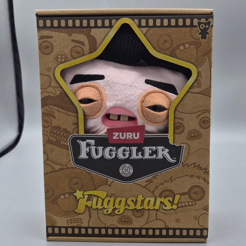 Zuru Fuggler Fuggstars Greazee Plush Funny Ugly Monster NIB 15754E Pink Black